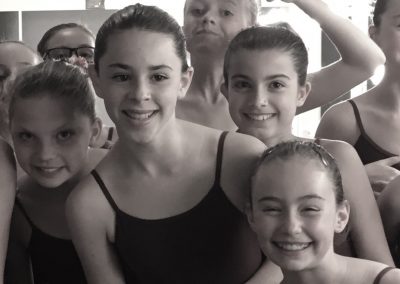 Ballet dancers excited before performance