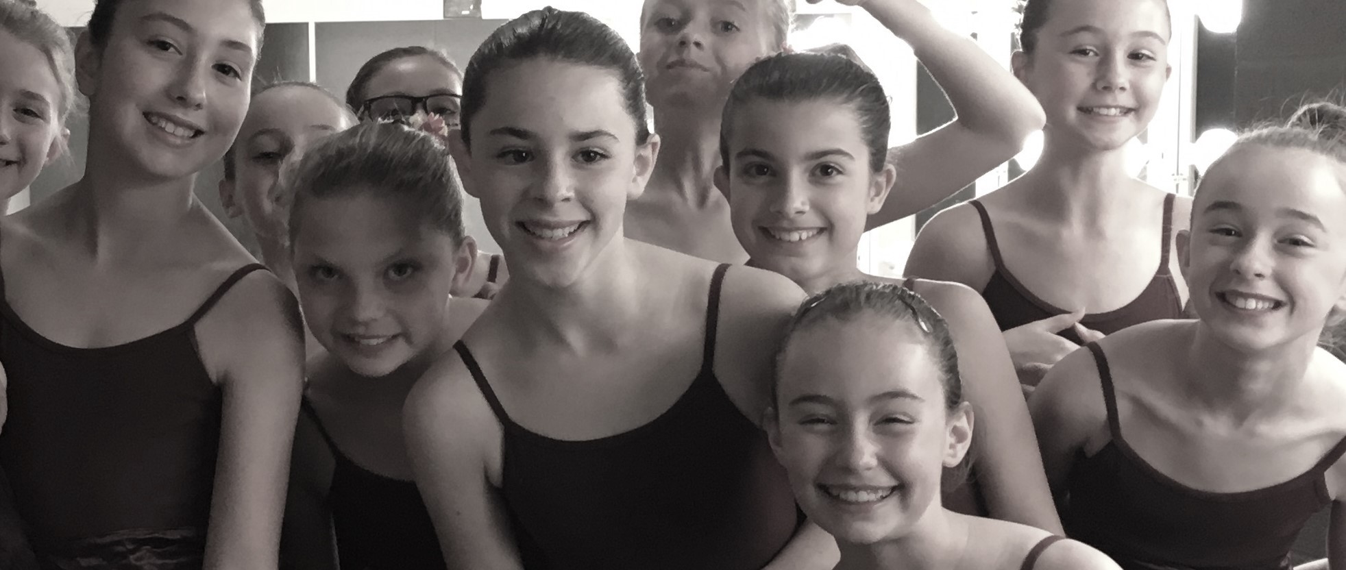 Ballet dancers excited before performance